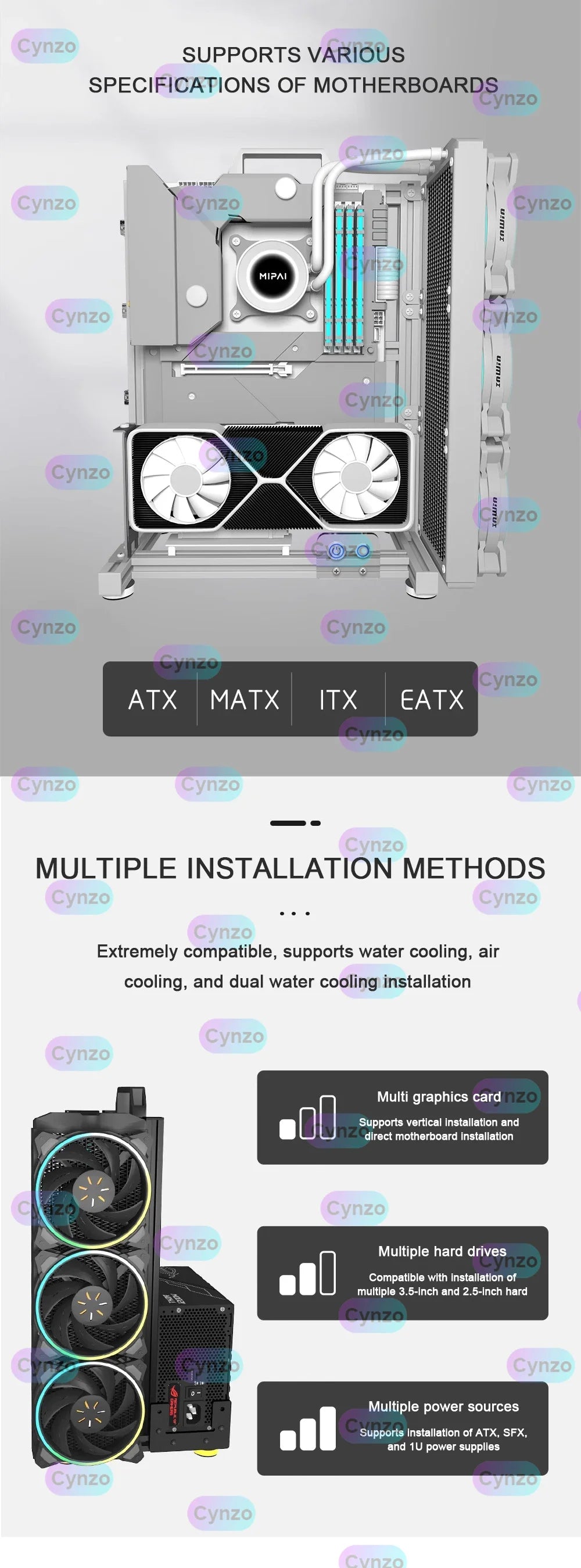 DIY  Gamer Cabinet ITX MATX ATX Open Computer Case Frame Aluminum Alloy Desktop Portable PC Rack DIY Personalized Chassis.