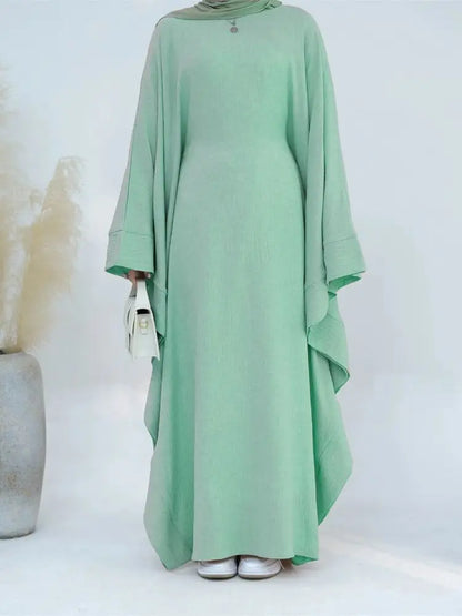 Batwing Abaya Damen Arabic Muslim Modest Dresses Kaftan Jalabiya Kebaya Caftan Marocain Vestidos Robe Longue Femme Musulmane
