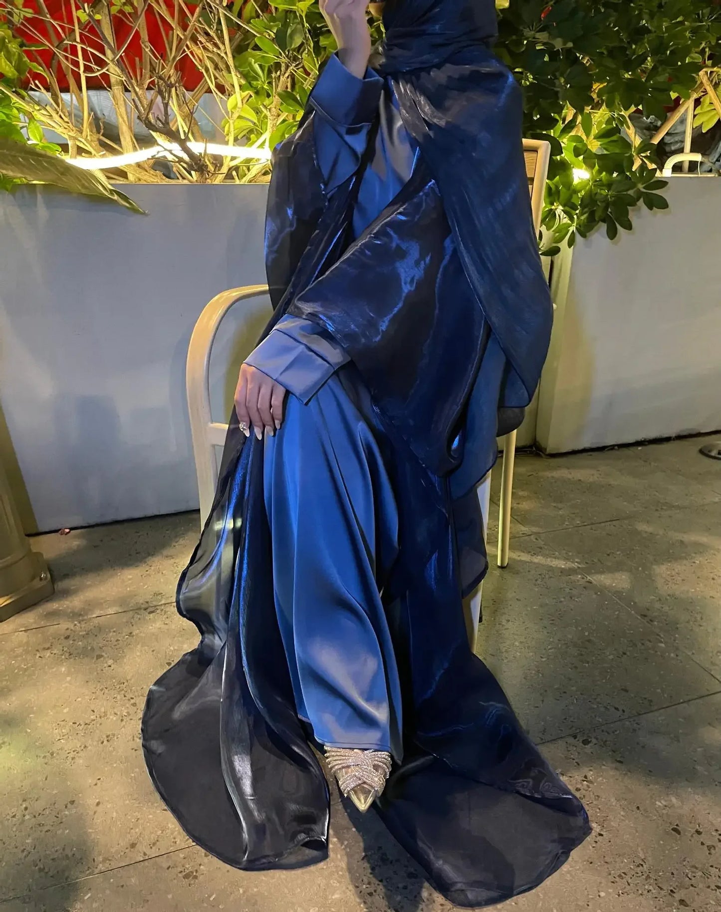 Eid Ramadan Muslim Women Modest Dress 2 Piece Set Arab Open Abayas Vestidos Saudi Cardigan Robe Dubai Morocco Dresses Jalabiya.