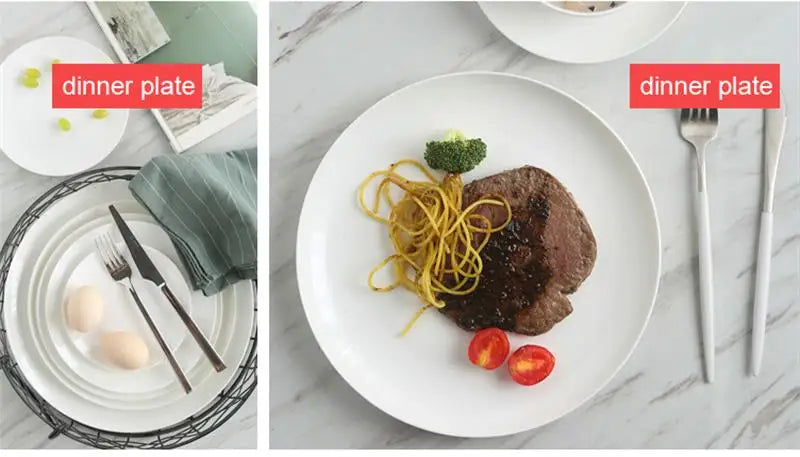 8 inch, plain white bone china vintage round deep plates, white ceramic tray, japanese style, dinner serving plate.