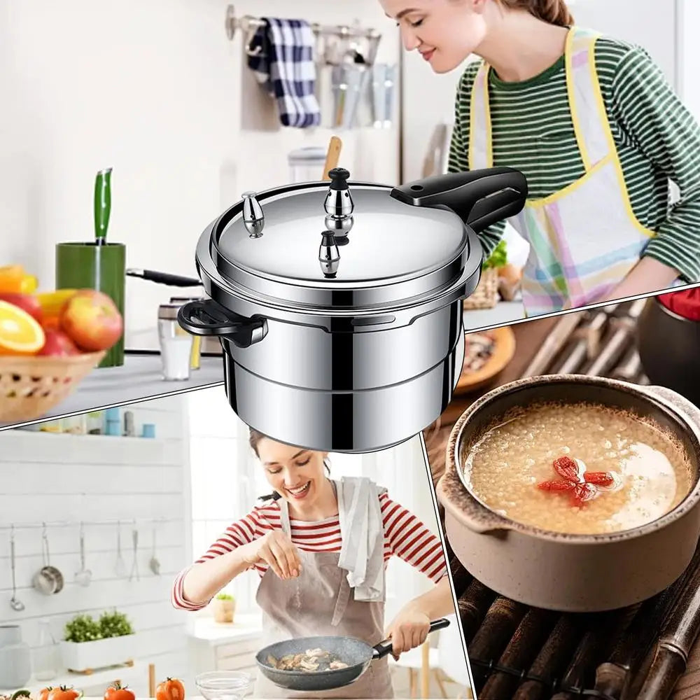 Portable Pressure Cooker 4.3L Induction Stoves Home Cooker Aluminum Alloy Pressure Canner Cooker Induction Compatible Cookware.