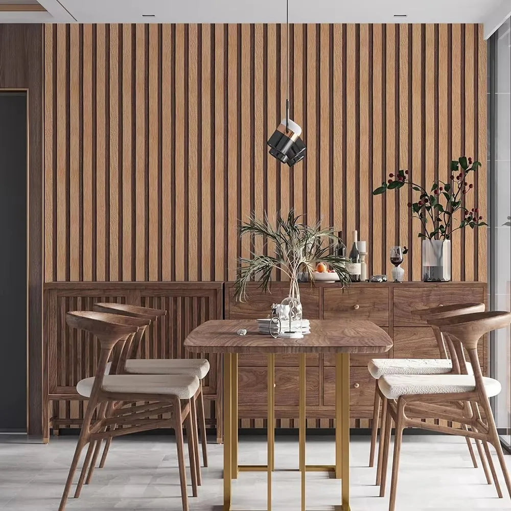 Self-adhesive Wall Wallpaper Wood Grain Striped Peel and Stick Wallpaper Removable Self-adhesive Vinyl Furniture Dormitory Home