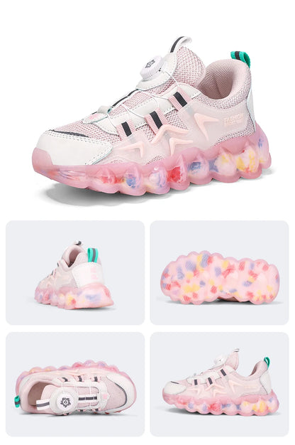 Kids Running Shoes Mesh Breathable Casual Sneakers for Children Lightweight Sport Shoes Boys Girl Non-Slip Pink Outdoor