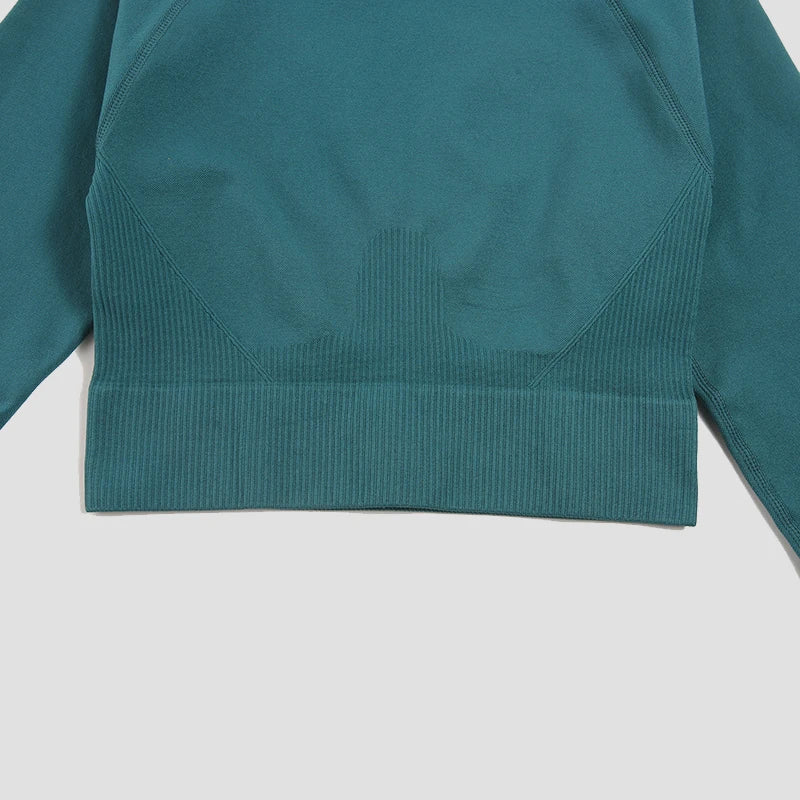 Women's Shirt Seamless Crop Top Fitness Shirts Long Sleeve Sports Top Woman Yoga Tops Activewear With Thumb Hole Sportswear.