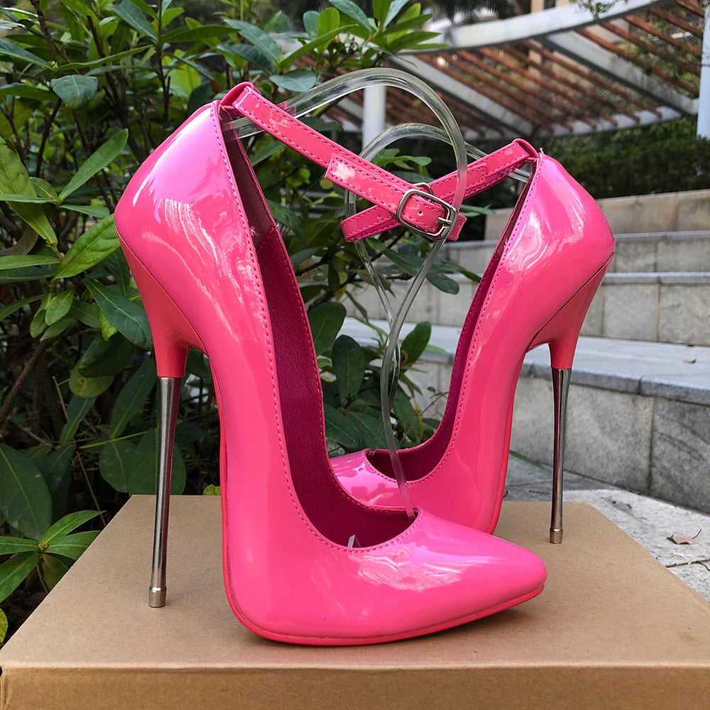 Customize 16cm Extreme Metal High Heels Stilettos Sexy Women Solid Black Red inside Pumps Party Unisex Man Shoes Crossdresser.