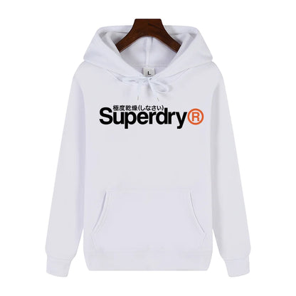 SUPERDRY Men's Autumn and Winter Fashion Brand Casual Hooded Sweatshirt Street Hip-hop Retro Sweatshirt Sports Men's Hoodie.