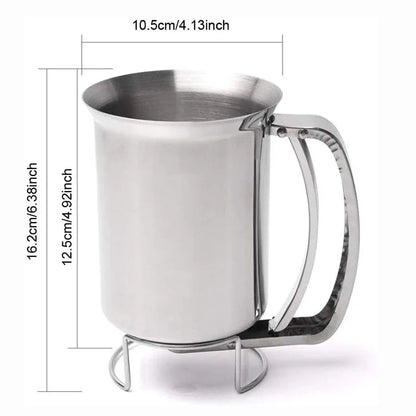 Steel Batter Dispenser with Rack Dough Funnel Cupcake Baking Dispenser Kitchen Tools.