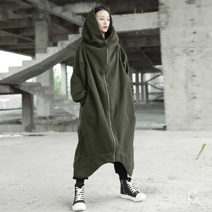 Women Long Sleeve Casual  Hooded Coats Winter Fleece Jackets Korean Sweatshirt Coat Loose Outwear Windbreakers M-5XL