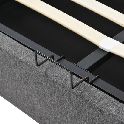 KOMHTOM Polsterbett Doppelbett, Verstellbare Kopfstützen, Stauraumbett, ohne Matratze