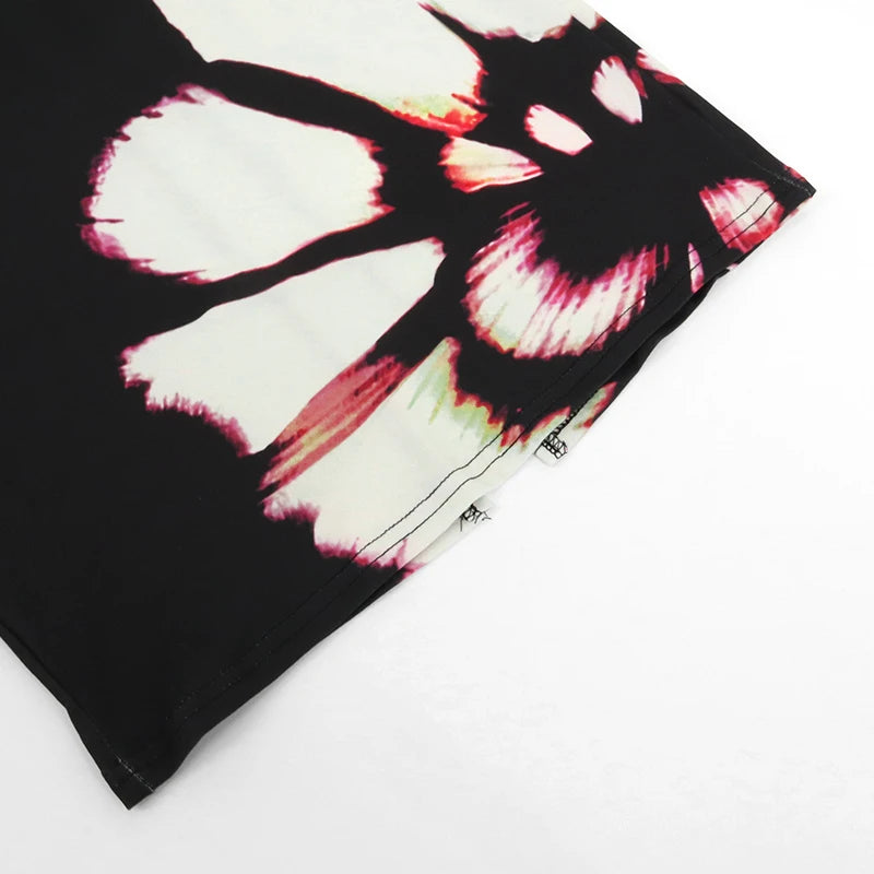 Sommer Sexy Maxi Kleid Für Frauen Streetwear Fashion Print Aushöhlen Ärmellose Neue Dünnes Kleid Casual Club Elegante Party Kleider.