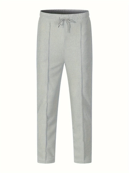 Mens Stylish Waffle Pants - Casual Sports Slim Fit with Adjustable Drawstring Secure Pockets for All Seasons - Perfect Outdoor.