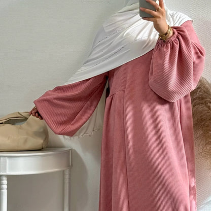 Winter Corduroy Abaya Warm Muslim Dress Closed Abayas for Women Dubai Luxury Turkey Kaftan Hijab Robe Ramadan Eid Islam Clothes