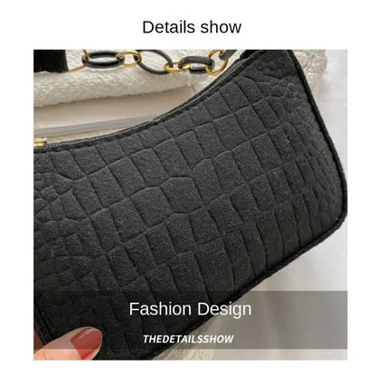 Small Square Bag Lady Felt Armpit Design Luxury Tote Released Fashion Ladies Handbag Under Crescent.