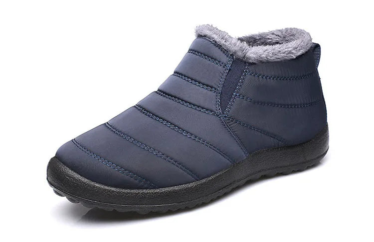 Snow Waterproof Boots Men Platform Shoes For Men Slip On Warm Fur Ankle Boots Men's Winter Shoes Plush Footwear Work Shoes.