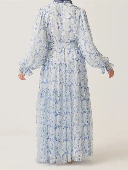 Ramadan Dubai Chiffon Modest Abaya Damen Kebaya Turkey Islam Muslim Long Dress Abayas For Women Kaftans Robe Femme Musulmane.