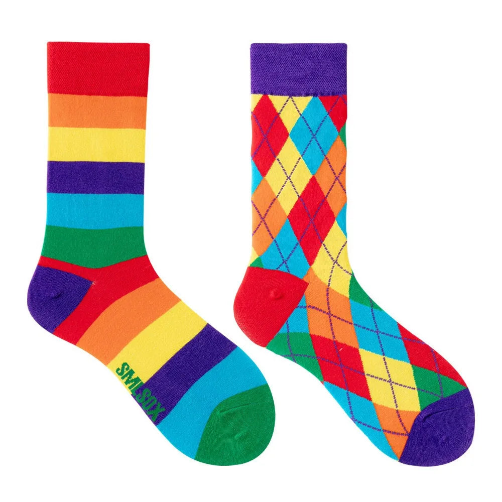 1 Pair Man Women Sock Original AB Tide Socks Colorful Cat Dog Koala Cow Cotton Socks Four Seasons Unisex Medium tube Socks Gift