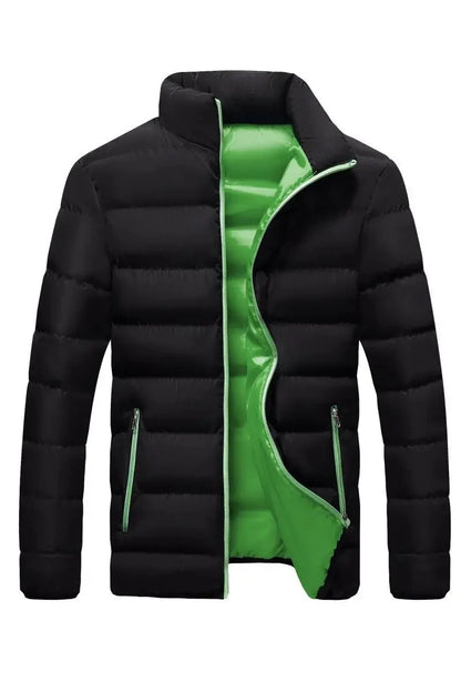 Men's thick cotton sportswear stand collar open collar outdoor casual jacket warm clothing autumn and winter jacket.