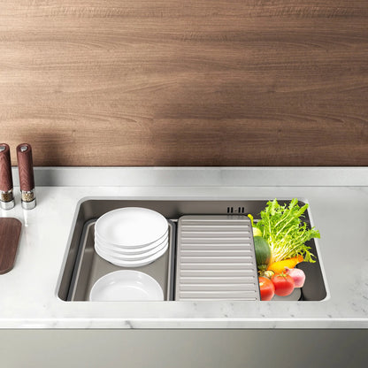 Geräuscharmes, modernes Küchenspülbecken aus Edelstahl mit Überlaufschutzloch, leicht zu reinigende Küchenanlagen