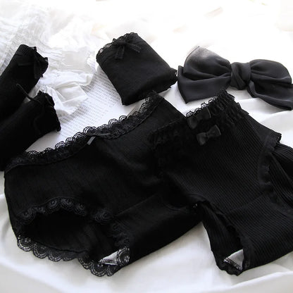 Cotton Women's Sexy Panties Black Underwear Girls Briefs For Ladies Shorts Soft Breathable Lingerie Intimates Underpant 5Pcs/Set.