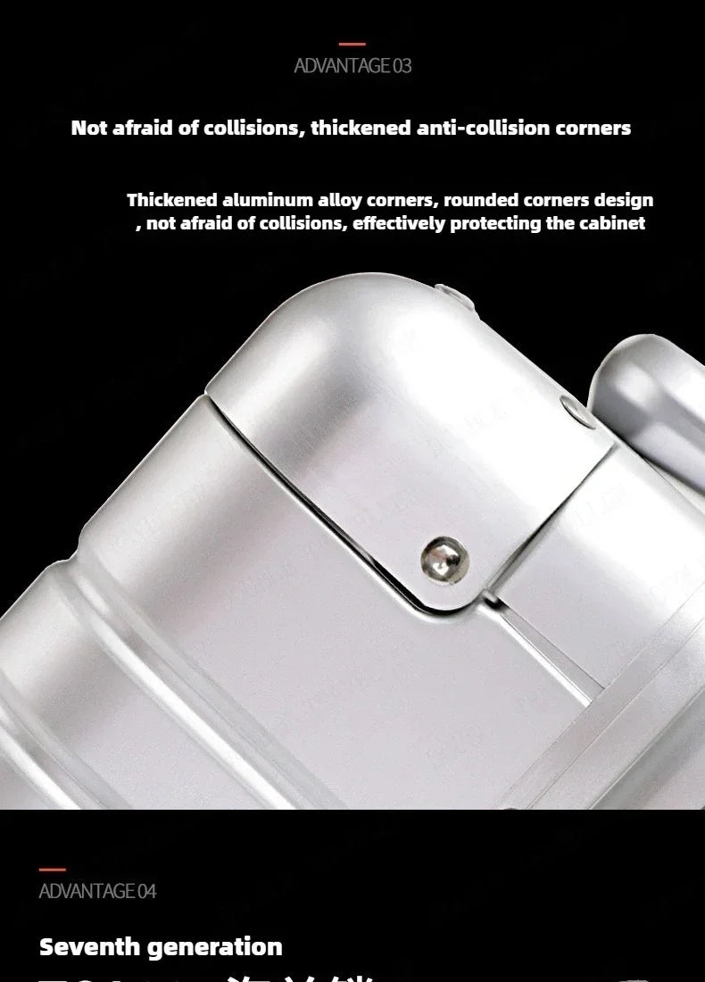 Trolley-Koffer mit großer Kapazität, Reisetasche, Reise-Koffer aus Aluminium-Magnesium-Legierung, Business-Rollgepäck.