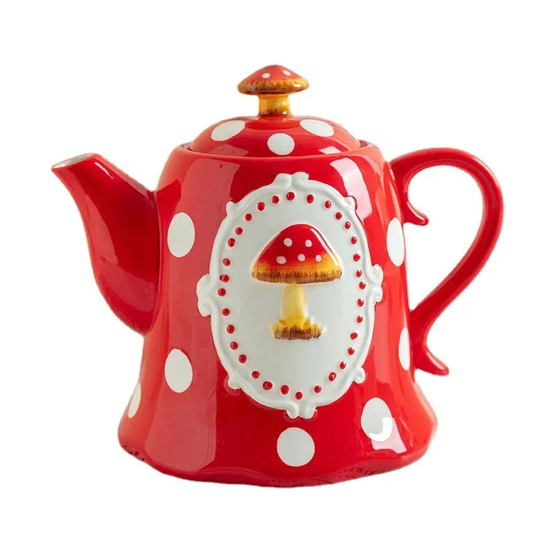 Ceramic Mushroom Western Steak Plate Embossed Amphora Noodle Soup Bowl Cartoon Cute Coffee Cup Home Fruit Dessert Salad Dishes.