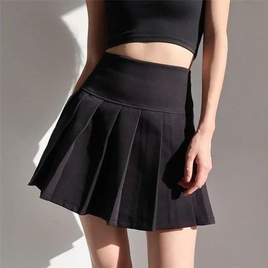 American School Y2k Style Summer Short Pleated Skirt For Women 2024 High Waist Sexy Hotsweet Mini Skirts Female.