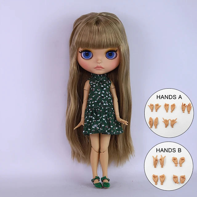 ICY DBS Blyth Doll BJD Joint Body tan Skin Matte Face Set Doll 1/6 30cm Girl Gift Anime SD