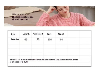 Korallen Samt Neue Warme Pyjamas Homewear Anzug Japanische und Koreanische frauen Herbst und Winter Verdickte Lose Pyjamas Homewear Anzug.