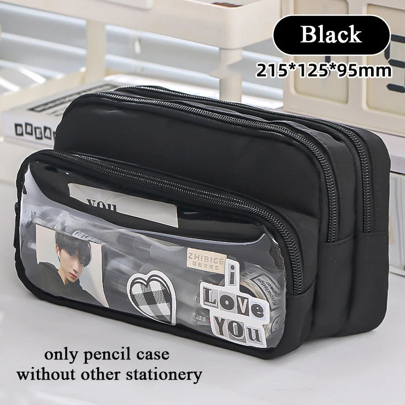 Neues einfaches Federmäppchen mit großem Fassungsvermögen für Schüler.