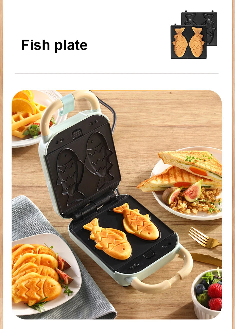 650W Electric Sandwich Maker Waffle Machine Toaster Baker Takoyaki Pancake Donuts Sandwichera Breakfast Machine 220V.