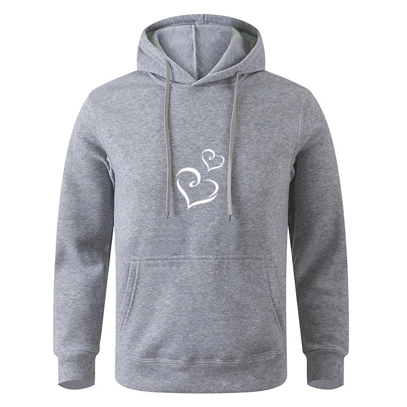 Autumn Fleece Solid Color Korean Fashion Drawstring Pockets Finger Heart Hooded Long Sleeve Loose Hoodie Sweatshirts Top.