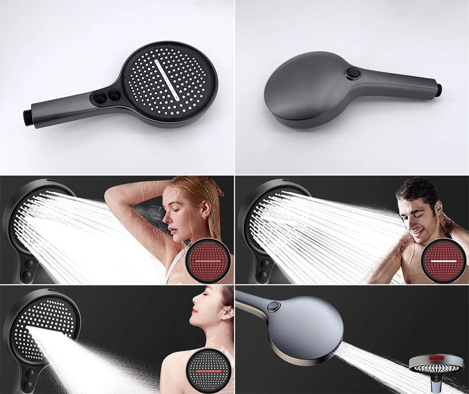 VGX Thermostatic Shower System Set Smart Digital Bathroom Shower Faucet Set Temperature Display Rainlfall Bathroom Shower Set