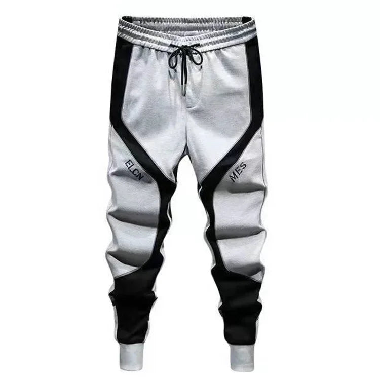 Lässige Herrenhose, koreanische trendige, locker sitzende Hose für dicke Leute, Herren-Jogginghose mit Gürtel und Spleißen.