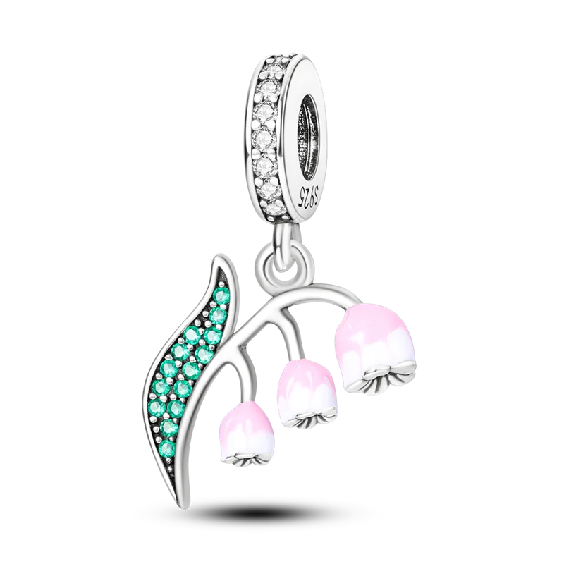 Flowers Series 925 Sterling Silver Sunflowers Tulip Carnation Charms Fit Original Bracelet  For Women Jewelry Making