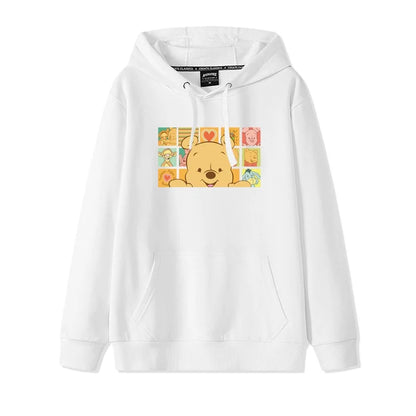 Cartoon Winnie the Pooh Mode einfacher Pullover Damen lockere und bequeme Kapuze vielseitige Paar Freundin Pullover Jacke