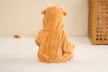 MICHLEY Winter Baby Strampler Mit Kapuze Flanell Cosplay Kleinkind Infant Kleidung Insgesamt Bodys Overall Kostüm Für Kinder Mädchen Junge