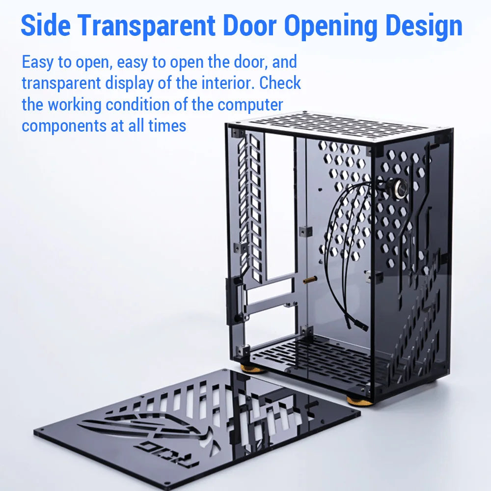 Portable Small Computer Case  Shell Compact PC Case Desktop PC Case Mini-ITX Motherboard FLEX Power Supply PC chassis.