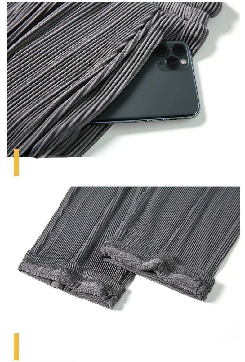 Summer Loose Ice Silk Pants Men's Drape 100KG Size Long Pants Fat Casual Sports Pants Wide Leg Straight Pants Tide Brand