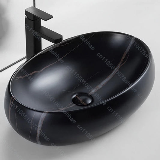Luxuriöses Vintage-Keramikgefäßwaschbecken für Badezimmer, Waschtisch, Kunstbecken über der Theke, Waschbecken mit Abflusszubehör, Arbeitsplatte