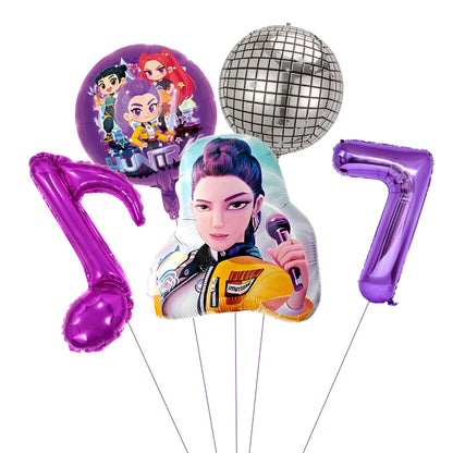 1 Set Kpop Dämonenjäger Thema Ballon Mädchen Alles Gute zum Geburtstag Party Dekoration Kinder Baby Dusche Geschenke Lieferungen.