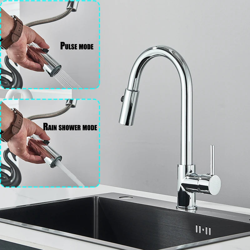 Low water pressure Kitchen Faucet Cold Hot Water Mixer Crane Tap Sprayer Stream Rotation Sink Tapware Multiple styles