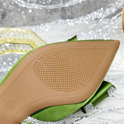 New Arrival Elegant African Party High-heeled Shoes Chain Decoration Trendy Women's Sandals Nigerian Women Wedding Pumps.