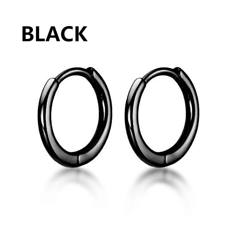 1 Pairs Black Earrings Set Punk Stainless Steel Stud Earrings For Men Women Vintage Hip Hop Piercing Ear Jewelry Accessories