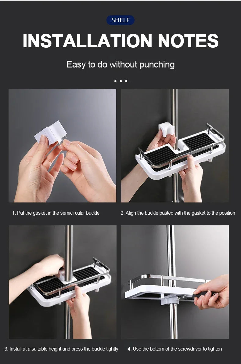 Dusche Lagerung Halter Bad Regal Pole Regale Shampoo Tablett Stehen Kein Bohren Hebe Stange Dusche Kopf Halter Rack Organizer