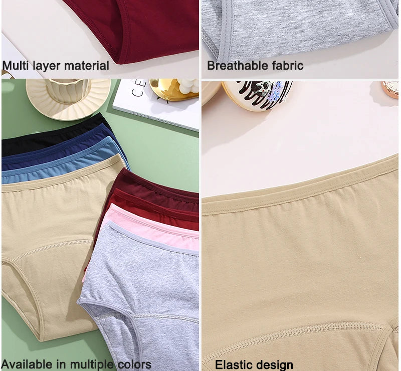 Women's Menstrual Panties High Waisted 5-layer Physiological Periods Pants Ultra Intimates Female Underwear Breathable Lingerie.