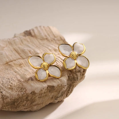 Cazador 2Pcs Flower Women's Earrings Stainless Steel Stud Earrings Jewelry Trend 2025 Party Wedding Birthday Gifts New Wholesale.