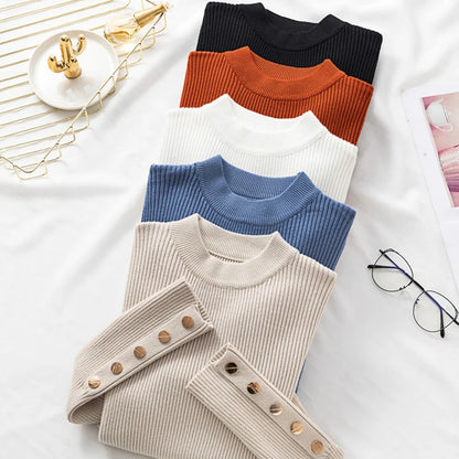 2025 weibliche Dünne Gestrickte Weiche Jumper Tops Herbst Winter Frauen Casual Pullover Pullover Taste Lange Hülse O-ansatz Chic Pullover