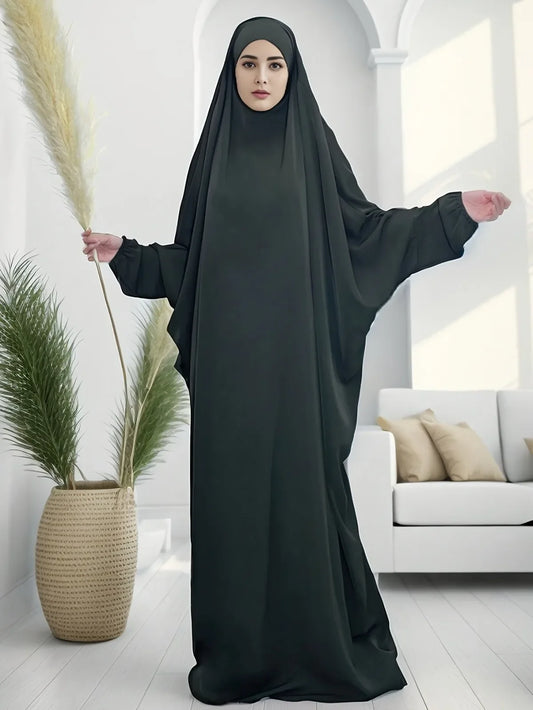 Women's Traditional Arabian Batwing Sleeve Abaya Muslim Loose Maxi Length Dress Women Jilbabs.