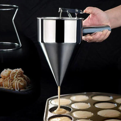 1pcs Stainless Steel Funnel Dispenser with Rack Cupcake Pancake Batter Maker Octopus Fish Ball Home Kitchen Baking Tools Baking.