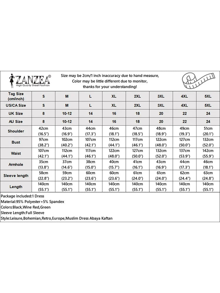 Muslim Hijab Dresses Abaya ZANZEA Spring Maxi Sundress Women Fashion Long Sleeve Pleated Party Dress IsIamic Clothing Robe Femme.